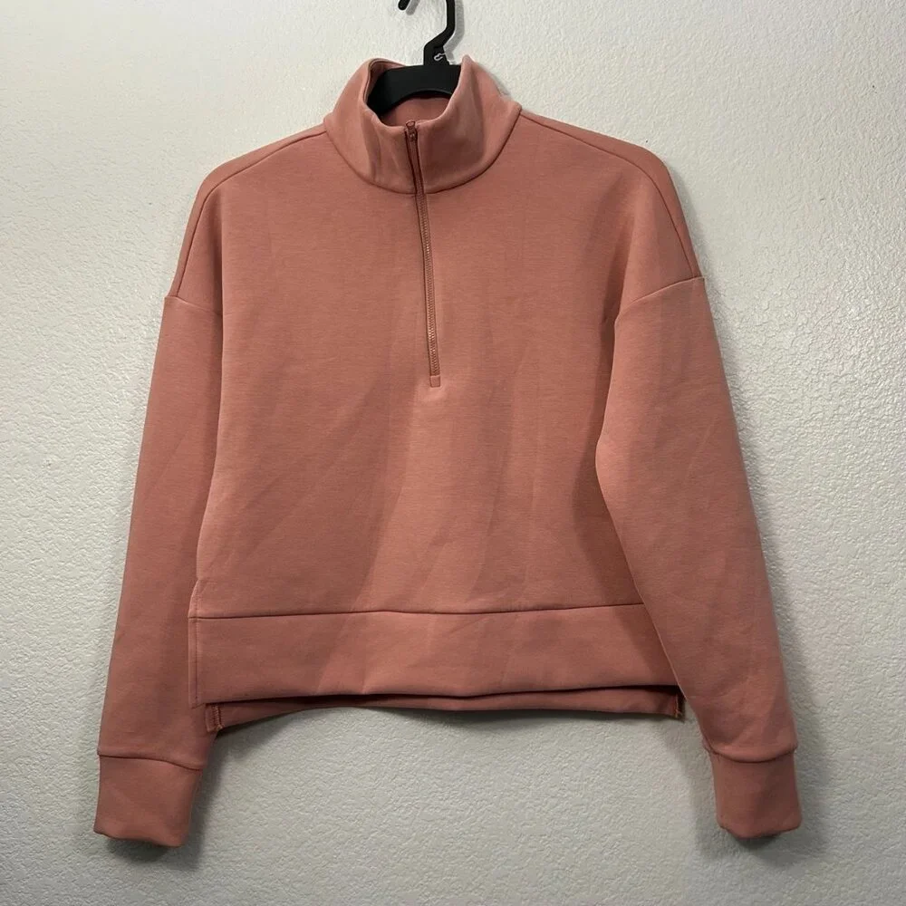 Calia Soft Scuba Golf 1/4 Zip Crop Pullover Top Sweatshirt - Picture 3 of 11